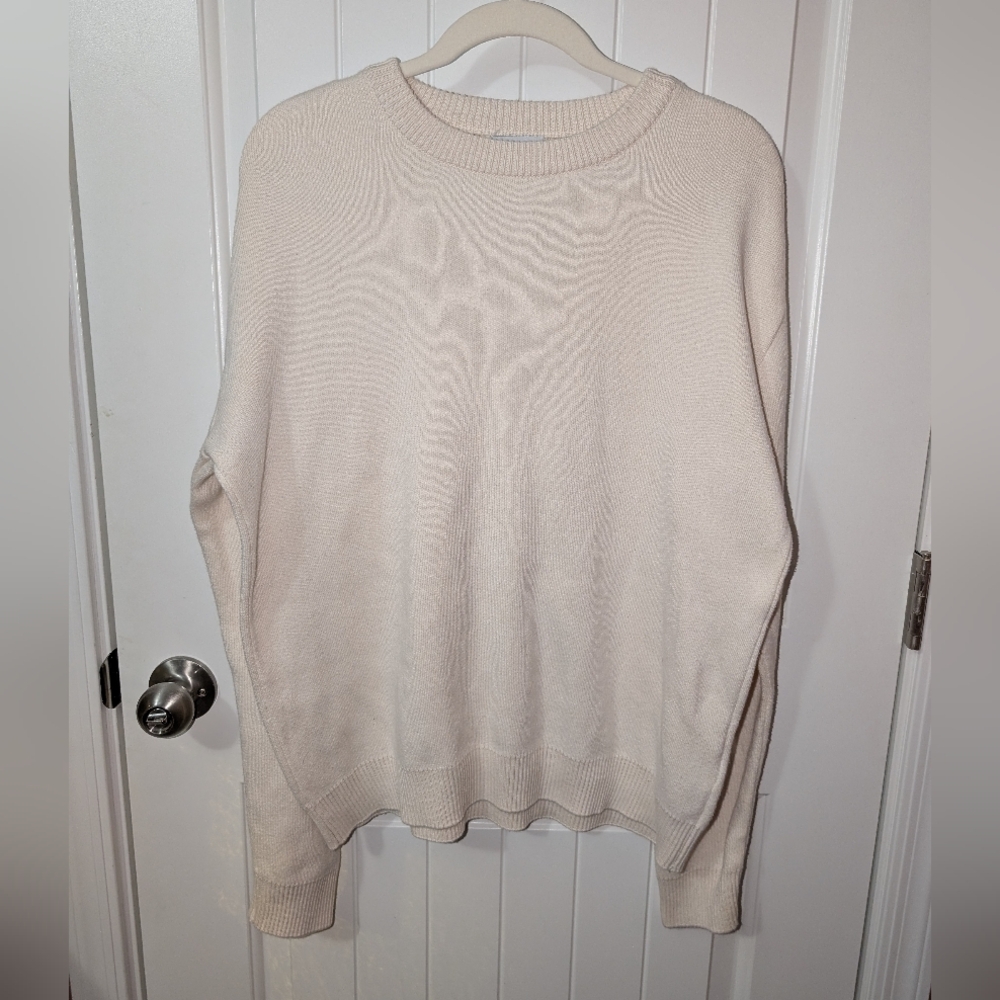 Fields 100% Cotton Sweater Large Cream/White